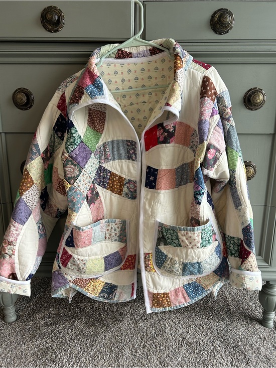 Widget & Stitch Jackets & Blazers - Handmade by me double wedding ring quilted jacket